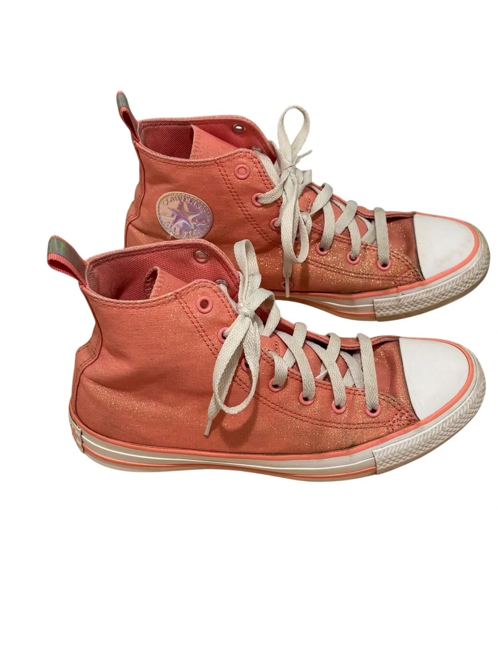 Converse Coral Pink Kids High-Top Sneakers Size 6 Really Cute